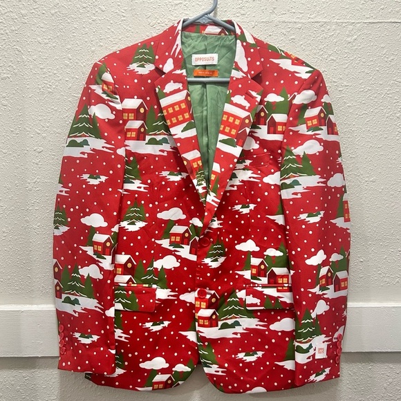 Opposuits Men's Christmas Holiday Print Suit Jacket M - Picture 1 of 9